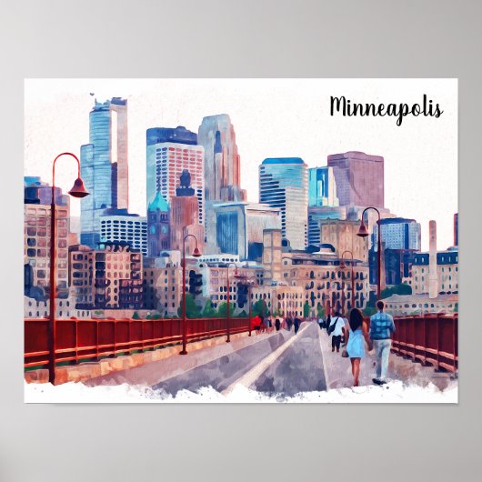 Activiteiten in de omgeving van Minneapolis Skylin Poster (Voorkant)
