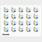 Activiteiten in de omgeving van Modern Blue Ocean  Ronde Sticker (Vel)