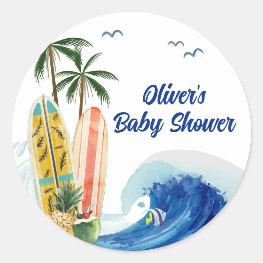Activiteiten in de omgeving van Modern Blue Ocean  Ronde Sticker (Voorkant)