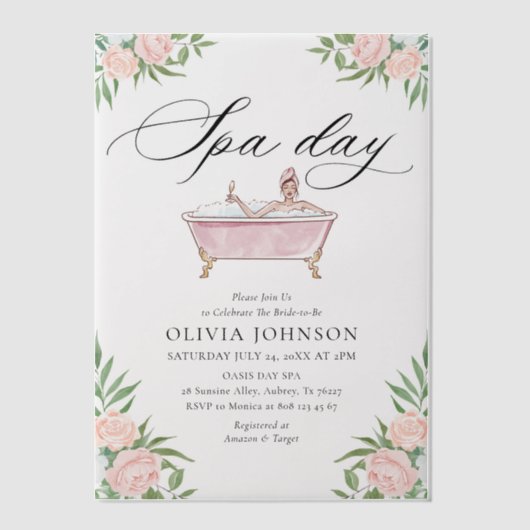 Activiteiten in de omgeving van Modern Blush Pink Vellum Uitnodigingen (Voorkant)