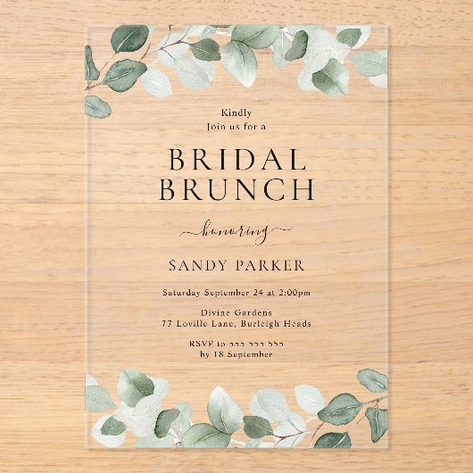 Activiteiten in de omgeving van Modern Greenery Br Acryl Uitnodigingen (Voorkant)