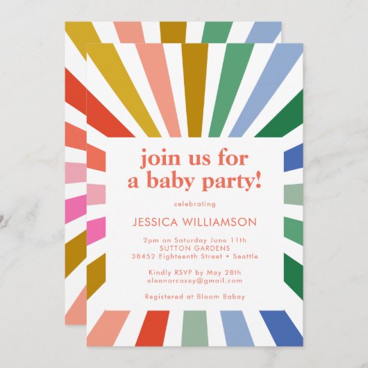 Activiteiten in de omgeving van Modern Retro Rainb Kaart (Voorkant / Achterkant)