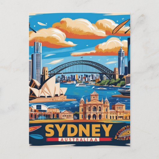 Activiteiten in de omgeving van Modern Sydney Aust Briefkaart (Voorkant)