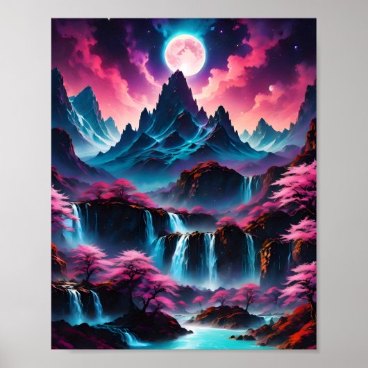Activiteiten in de omgeving van Moonlight Waterfal Poster (Voorkant)