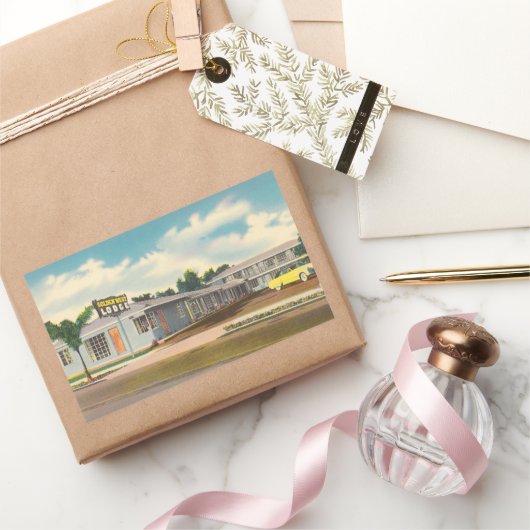 Activiteiten in de omgeving van Motel, Golden Wes Rechthoekige Sticker (Geschenken)