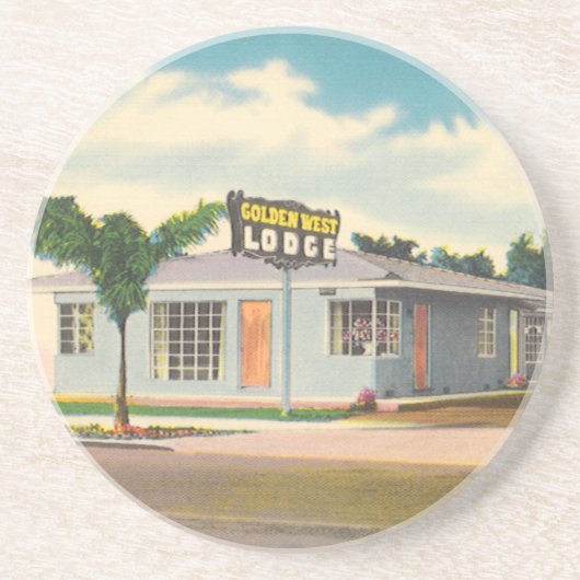 Activiteiten in de omgeving van  Motel, Golden Wes Zandsteen Onderzetter (Voorkant)