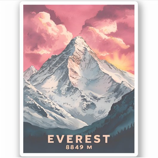 Activiteiten in de omgeving van Mount Everest Hima Sticker (Voorkant)