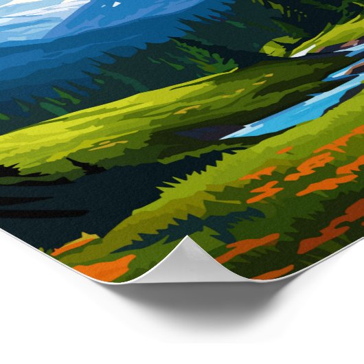 Activiteiten in de omgeving van Mount Rainier Wash Poster (Hoek)