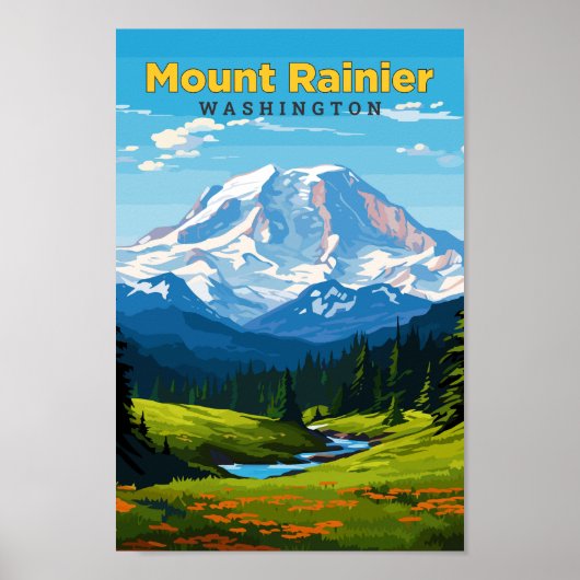 Activiteiten in de omgeving van Mount Rainier Wash Poster (Voorkant)