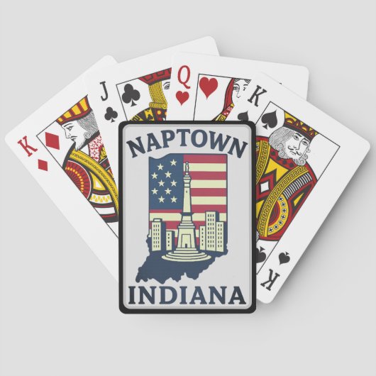 Activiteiten in de omgeving van Naptown Indiana Mo Pokerkaarten (Achterkant)