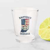 Activiteiten in de omgeving van Naptown Indiana Mo Shot Glas (Voorkant)