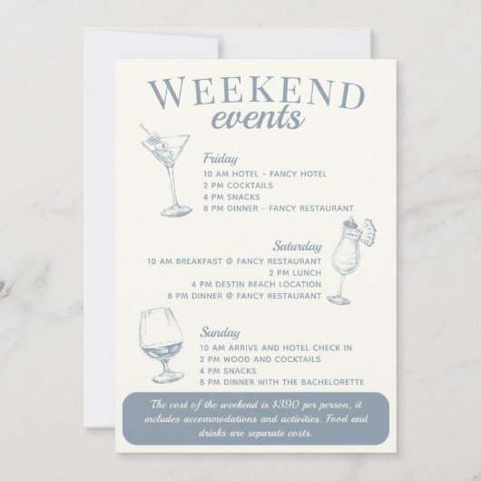 Activiteiten in de omgeving van Nashville Bachelor Kaart (Achterkant)