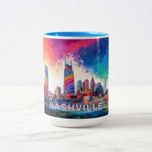 Activiteiten in de omgeving van Nashville Skyline  Tweekleurige Koffiemok