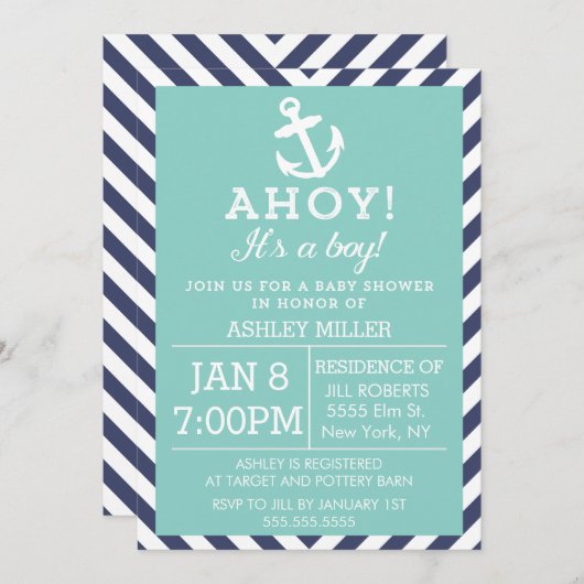 Activiteiten in de omgeving van Navy and Mint Naut Kaart (Voorkant / Achterkant)