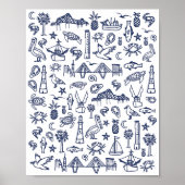 Activiteiten in de omgeving van Navy Blue and Whit Poster (Voorkant)