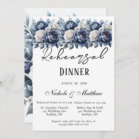 Activiteiten in de omgeving van Navy Blue Peonies  Kaart (Voorkant / Achterkant)