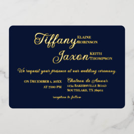 Activiteiten in de omgeving van Navy Blue Wedding  Folie Uitnodiging