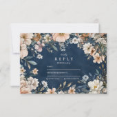 Activiteiten in de omgeving van Navy Blue Wildflow RSVP Kaartje (Voorkant)