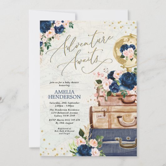 Activiteiten in de omgeving van Navy Blush Travel  Kaart (Voorkant)