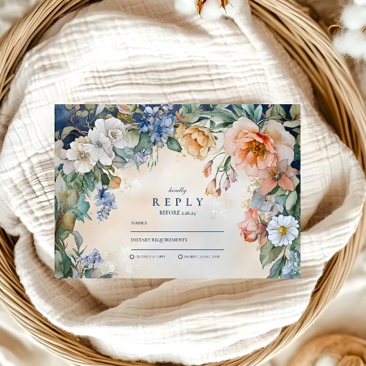 Activiteiten in de omgeving van Navy Wildflower Me RSVP Kaartje