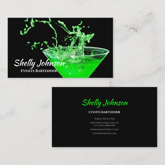 Activiteiten in de omgeving van Neon Green Splash  Visitekaartje (Voorkant / Achterkant)