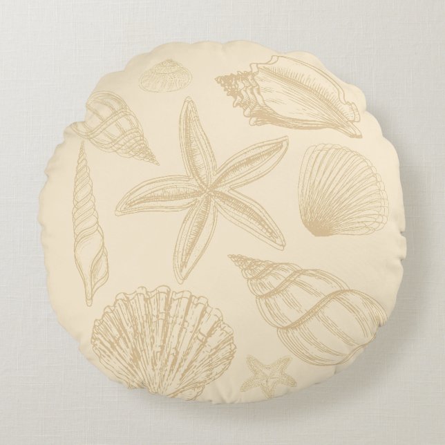 Activiteiten in de omgeving van Neutral Tan Beige  Rond Kussen (Voorkant)