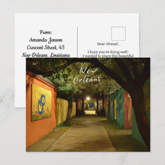 Activiteiten in de omgeving van New Orleans Street Feestdagenkaart (Voorkant / Achterkant)
