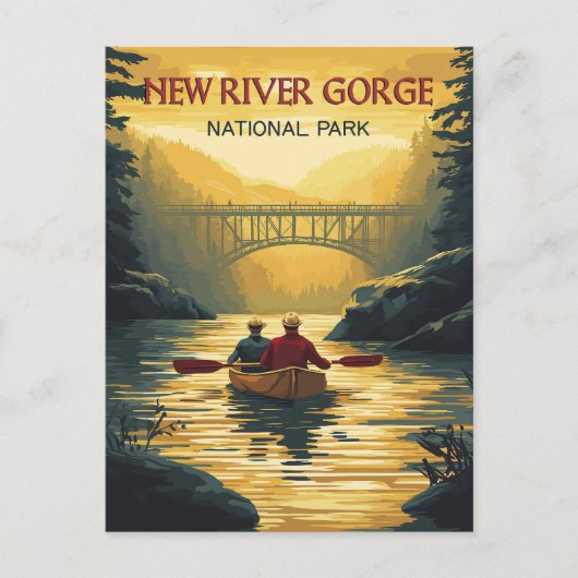 Activiteiten in de omgeving van New River Gorge Na Briefkaart (Voorkant)
