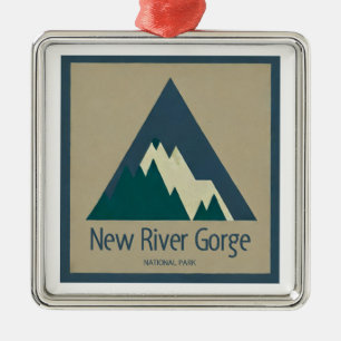 Activiteiten in de omgeving van New River Gorge Na Metalen Ornament