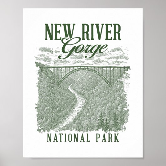Activiteiten in de omgeving van New River Gorge Na Poster (Voorkant)