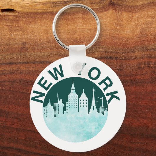 Activiteiten in de omgeving van New York City Retr Sleutelhanger (Voorkant)