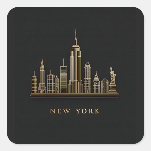 Activiteiten in de omgeving van New York City Skyl Vierkante Sticker (Voorkant)