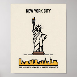 Activiteiten in de omgeving van New York Skyline S Poster