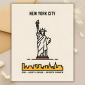 Activiteiten in de omgeving van New York Statue of Briefkaart