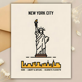 Activiteiten in de omgeving van New York Statue of Briefkaart