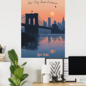 Activiteiten in de omgeving van New York Sunset -  Poster (Thuiskantoor)