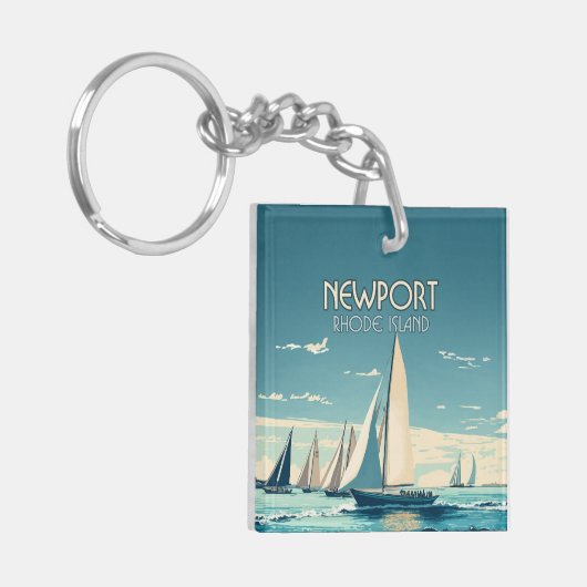 Activiteiten in de omgeving van Newport Rhode Isla Sleutelhanger (Voorkant Links)