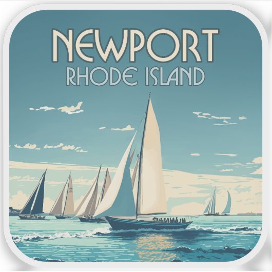 Activiteiten in de omgeving van Newport Rhode Isla Sticker (Voorkant)