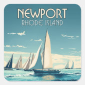 Activiteiten in de omgeving van Newport Rhode Isla Vierkante Sticker (Voorkant)