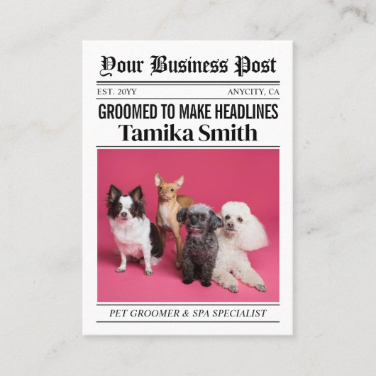 Activiteiten in de omgeving van Newspaper Visiteka Contactkaartje (Voorkant)