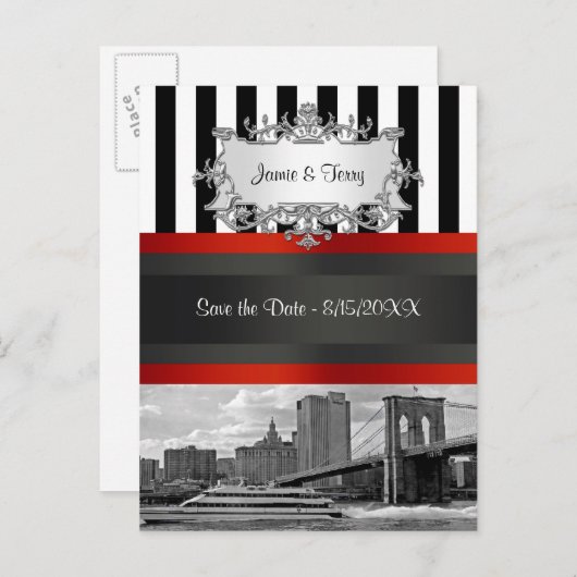 Activiteiten in de omgeving van NYC Skyline Brookl Aankondigingskaart (Voorkant / Achterkant)