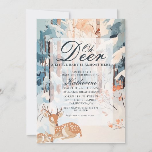 Activiteiten in de omgeving van Oh Deer Winter Woo Kaart (Voorkant)