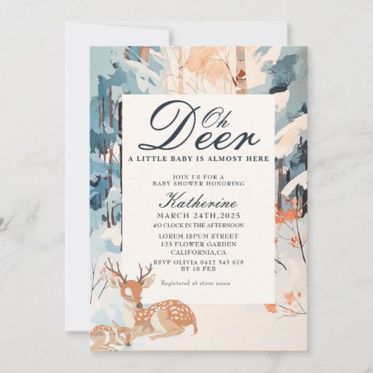 Activiteiten in de omgeving van Oh Deer Winter Woo Kaart (Voorkant)