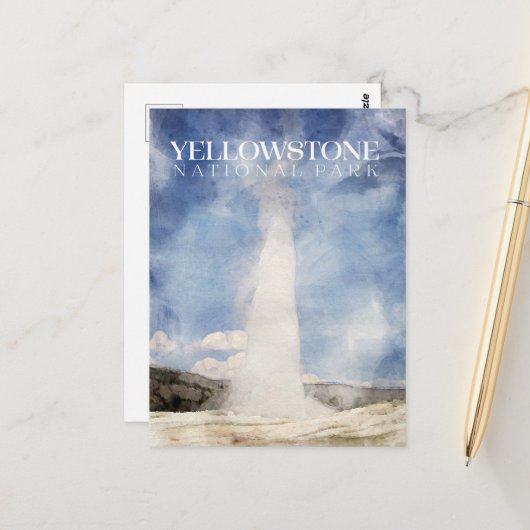 Activiteiten in de omgeving van Old Faithful, Yell Briefkaart (Voorkant / Achterkant in situ)