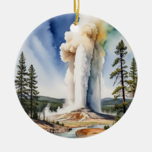 Activiteiten in de omgeving van Old Faithful Yello Keramisch Ornament