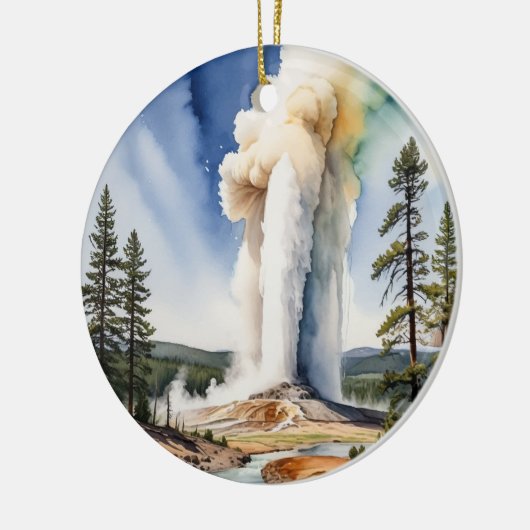 Activiteiten in de omgeving van Old Faithful Yello Keramisch Ornament (Links)