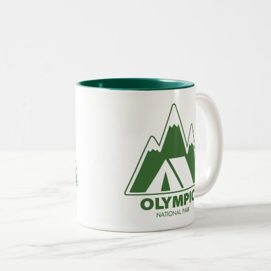 Activiteiten in de omgeving van Olympic National P Tweekleurige Koffiemok (Voorkant rechts)