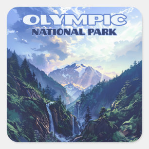 Activiteiten in de omgeving van Olympic National P Vierkante Sticker