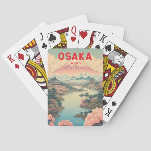 Activiteiten in de omgeving van Osaka Japan Mount  Pokerkaarten (Achterkant)