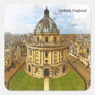 Activiteiten in de omgeving van Oxford England Cas Vierkante Sticker